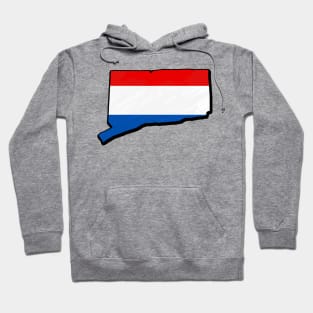 Red, White, and Blue Connecticut Outline Hoodie